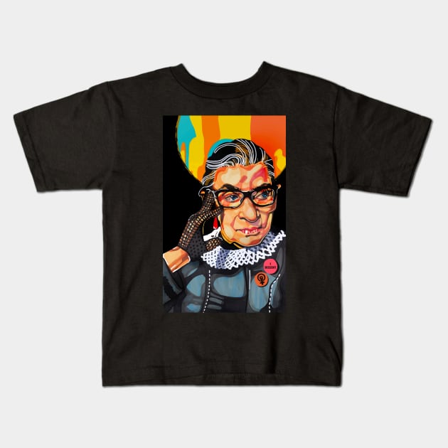 Ruth Bader Ginsburg Kids T-Shirt by DomoINK